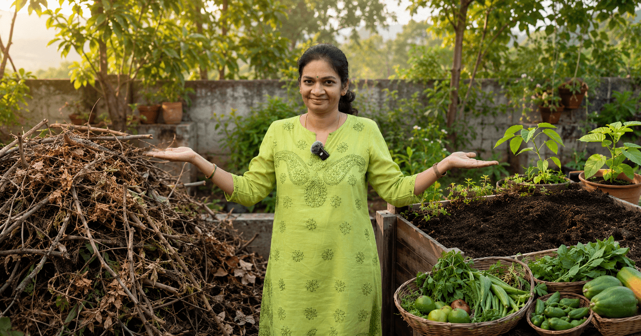 Andhra Plant Mum Shares Her Easy ‘Sandwich Method’ to Turn Garden Waste Into Rich Soil